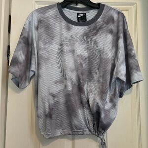 Nike Smoke Gray Tie-Dye Mesh Top